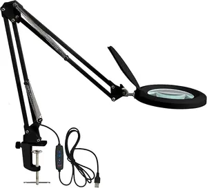 Neatfi LED Magnifying Lamp with Clamp | 2.25x Magnification, 5-Inch Lens | 120 SMD LEDs | 1,200 Lumens | 12W | Adjustable Color Temperature Desk Lamp Magnifier