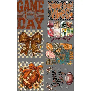 GAME DAY (FOOTBALL) (2) PREMADE GANGSHEET  - 22X36  DTF TRANSFERS - DIRECT TO FILM