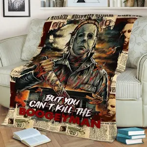 Halloween Michael Myers Movie Fans Blanket, But Can't Kill The Boogeyman, Halloween Scary Character Blanket, Halloween Blanket Gift Family,Gift for Men & Women, Halloween