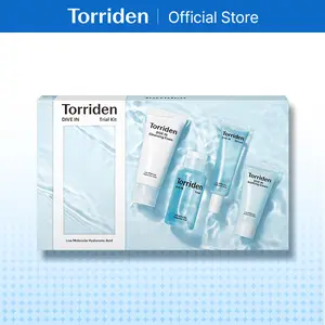 [Torriden Official] DIVE IN Trial Kit | Starter Set for Daily Hydration with Hyaluronic Acid - 4 Step Regimen with Foam Cleanser, Facial Toner, Serum, and Cream