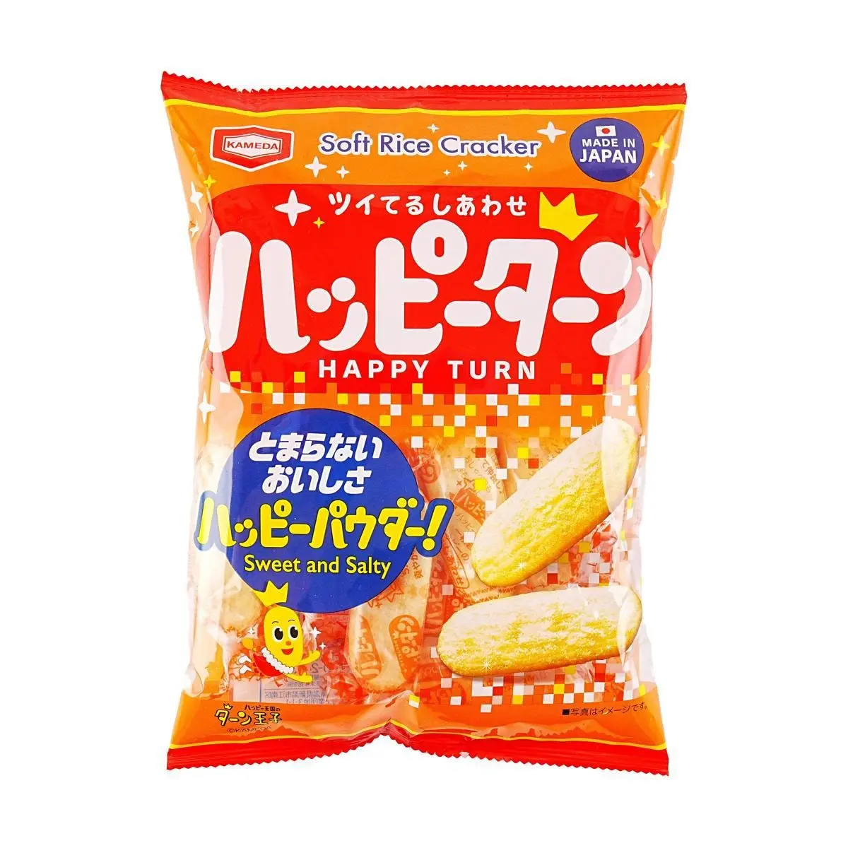 Kameda Happy Turn Rice Crackers - Light & Crispy Japanese Senbei Snacks, 96g Family Pack