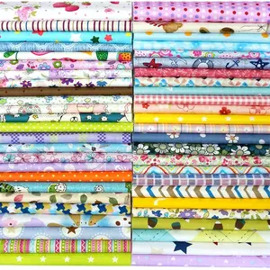 50pcs 10x10 Inches Cotton Quilting Fabric Craft Supplies Top Fat Quarter Bundles Floral Precut Fabric Square for DIY Craft Patchwork