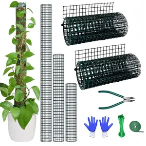 Moss Pole DIY Kit, 6.6/13.2/26.4ft Metal Moss Pole for  Monstera, 2 count 8.3inx3.3ft Steel Mesh with Plier,  Zip Ties, Sphagnum Moss Pole (6.6ft Wire Mesh with Plier)