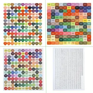 4pcs/set Diamond Painting Color Number heart-shaped Stickers Labels Stickers Storage Box Accessories Colorful DMC Art Supplies Art Materials