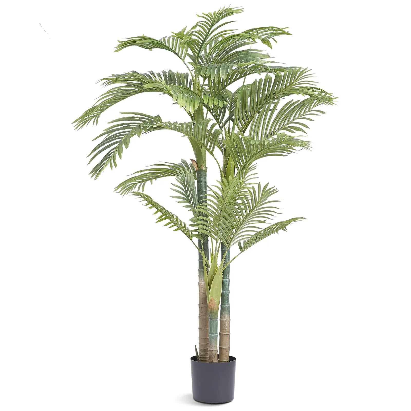 【SummerFinds】6.5 FT Sturdy Tree-Shaped Artificial Gold Cane Palm Potted Plant - Stainless Steel Anti-Tip PE Faux Plant, Hyperrealistic Adjustable Low-Maintenance Indoor Home Office House Decor,dorm essentials