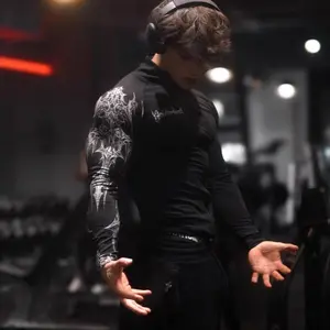 Men's Slim Fit Compression Workout Jacket Quick-Dry Moisture-Wicking Full Zip Athletic Top for Gym Running Training High-Elastic Fabric