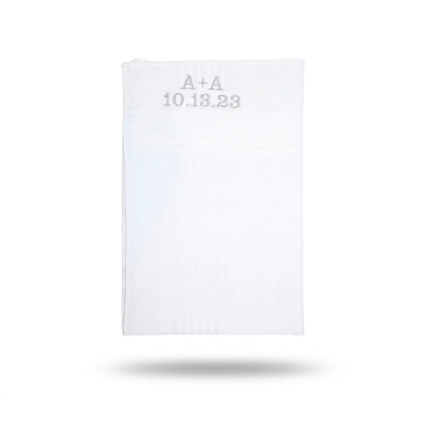 The Anniversary Handkie – Personalized White Handkerchief with Initials and Date