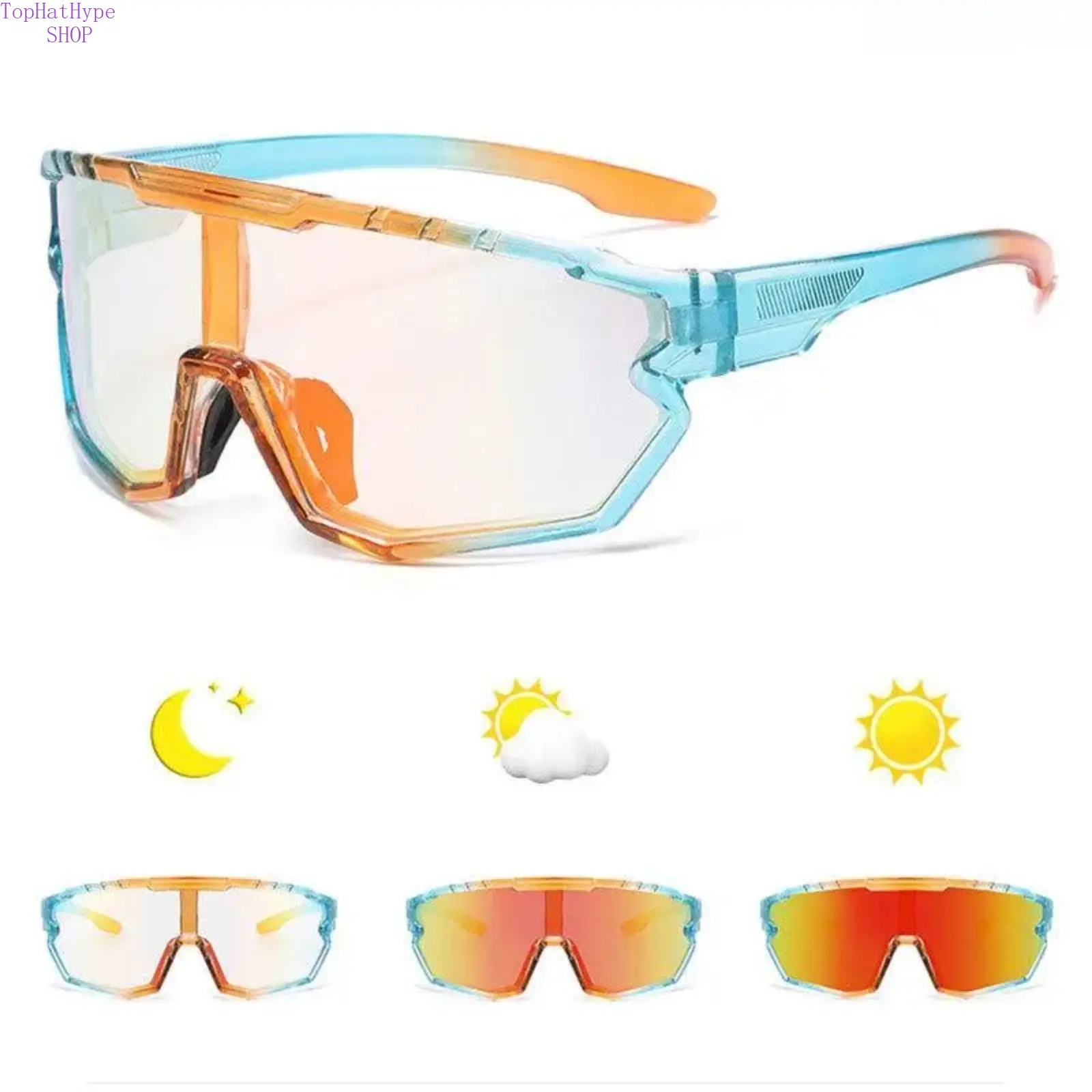 Photochromic UV400 UV-Reactive Women's Sport Sunglasses, Polycarbonate Impact-Resistant Anti-Scratch Flexible Eyewear, Ideal for Outdoor Cycling & Daily Wear, Photocromatic Women's Sunglasses, Uv-Reactive Women's Sunglasses