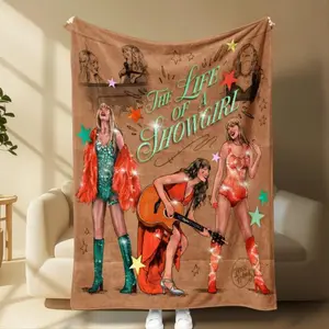 TS Eras Blanket, Fan Gift, TS Album Blanket,The Life of the Showgirl Blanket, Fans Blanket,Girl Room Decor Perfect Gift Christmas Present