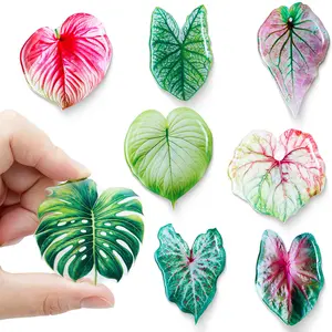 Leaf Shaped Fridge Magnet, 8 Counts Creative Simulation Plant Leaf Refrigerator Decorating Magnet, Home Decor for Kitchen Office