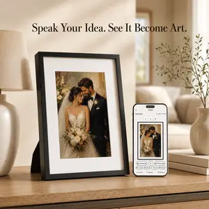 KoKonna 7.3 Inch Aluminum AI E-Ink Frame, Smart Digital Picture Frame for Home Decor & Gifts, Wireless App-Controlled Photo Display with AI Art, Remote Sharing, Paper-Like Color Screen, Gift for Mom, Family & Couples