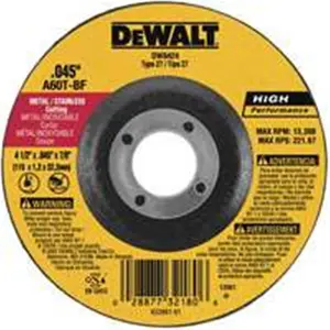DeWalt DW8424 4.5 x 0.88 Depres Center Wheel
