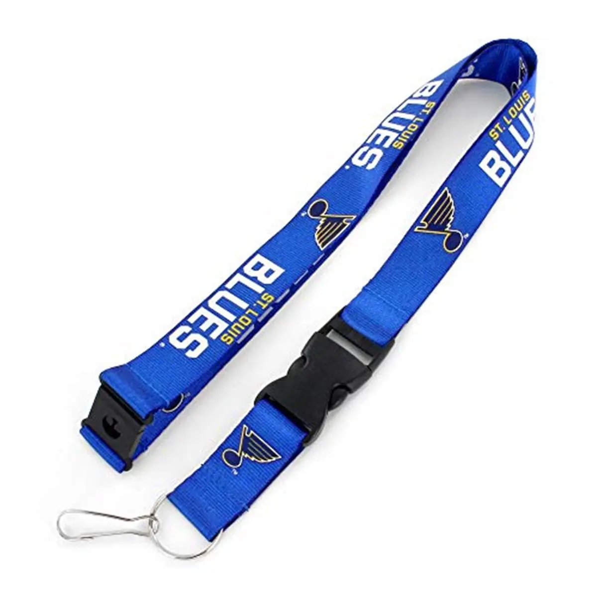 St. Louis Blues Lanyard - Authentic Sports Collectible, Caseys 6326490818, 24 in Length, 0.25 in Width, 7.5 in Height, Blue, Detachable Safety Clip at Top (for Identification Badges, Office Stationery Supplies), Bold Graphics
