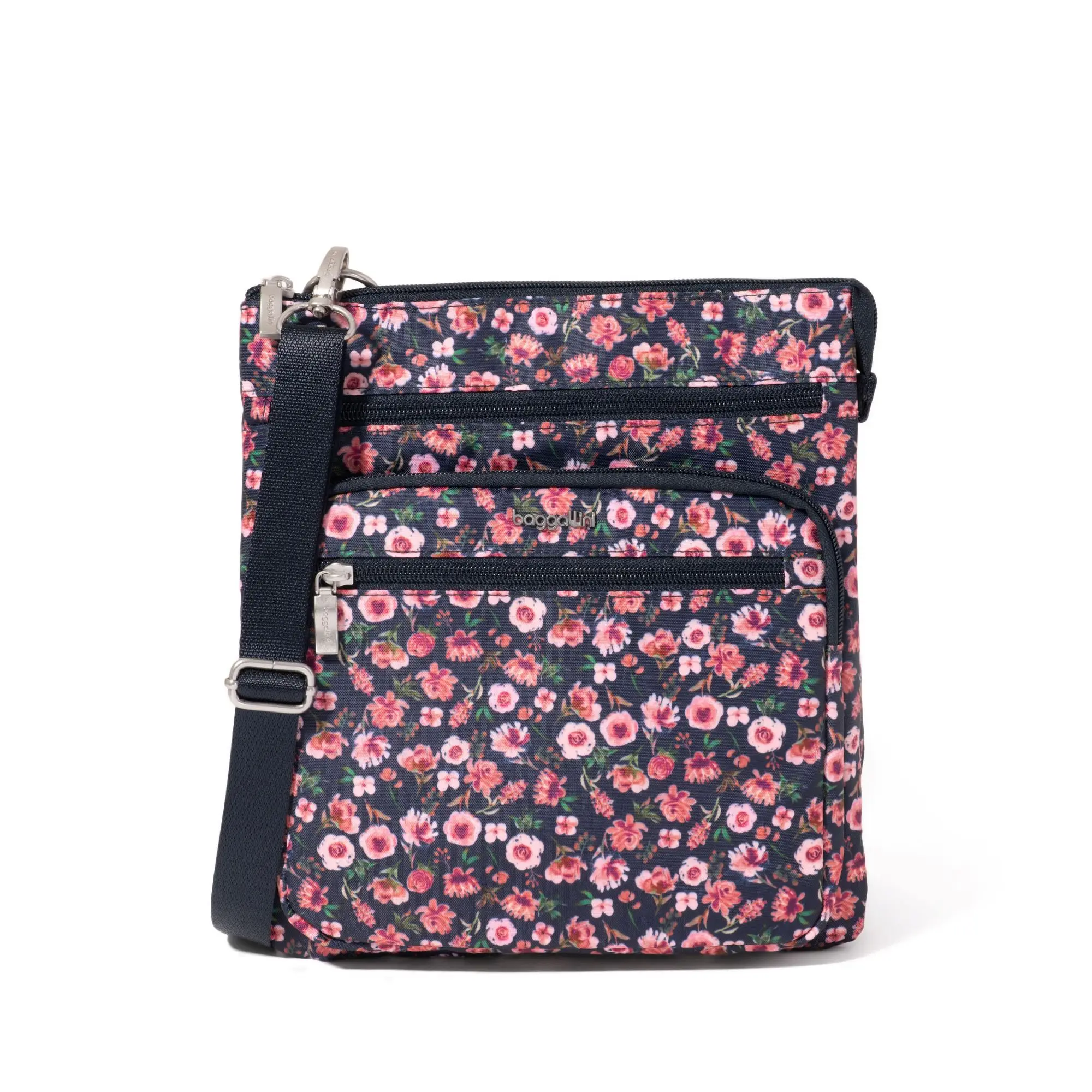Baggallini Out and About Women's Crossbody & Shoulder Bag, Slim Nylon Everyday Purse with RFID and Multi-Compartment Organization, Bags For Everyday, Handbag Shoulder Bag, Nylon Fabric