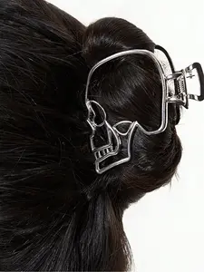Skull Design Hair Claw, Hollow Out Design Hair Claw, Fashion Hair Accessories for Women & Girls, Creative Headwear Suitable for Thick Hair Hairstyles Ideas, Halloween, Claw Clips