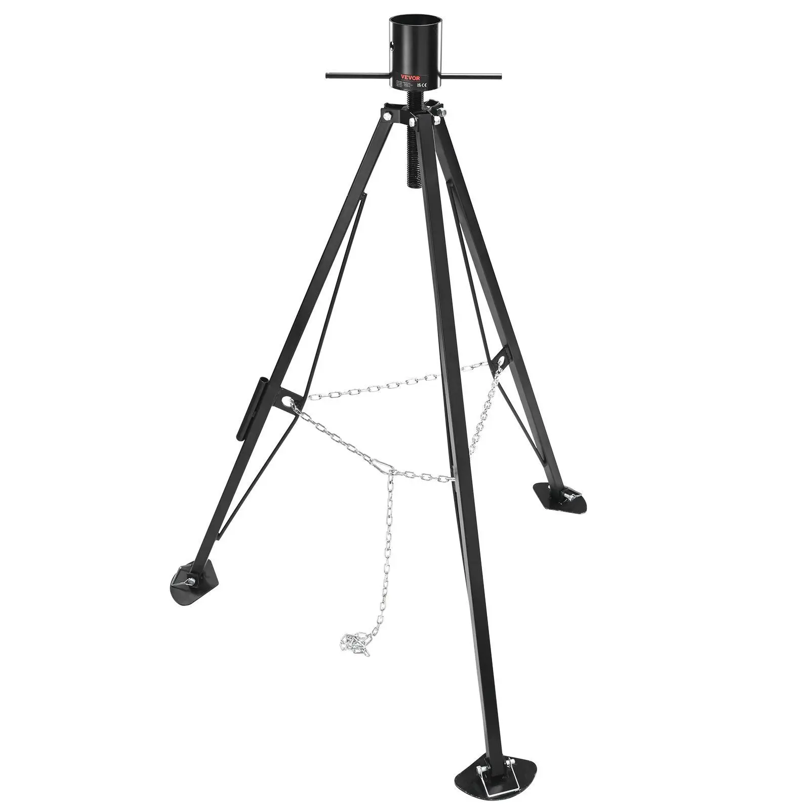 【summerfinds】VEVOR 5th Wheel Tripod Stabilizer, 5000 LBS Load Capacity Tripod Fifth Wheel Stabilizer, 35"-57" Adjustable Height RV Gooseneck Stabilizer, Tripod Jack for Fifth-Wheel Trailers, RVs, and Campers