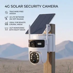 4K 8MP Solar 4G Security Camera No WiFi No Power Needed 365 Days Full Time Battery Human Auto Tracking Two Way Audio Campsite Farm Surveillance