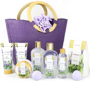 10pcs Lavender Bath Gifts with Bath Bomb, Body Lotion, Bubble Bath, Gift Baskets, Spa Gifts, Relaxing Spa Baskets for Women Gift, Christmas, Birthday Gifts, Body Care Set Kit Scent Comfort Valentine's Day Gift Mother's Day Gift For Mom Pamper Your Mother