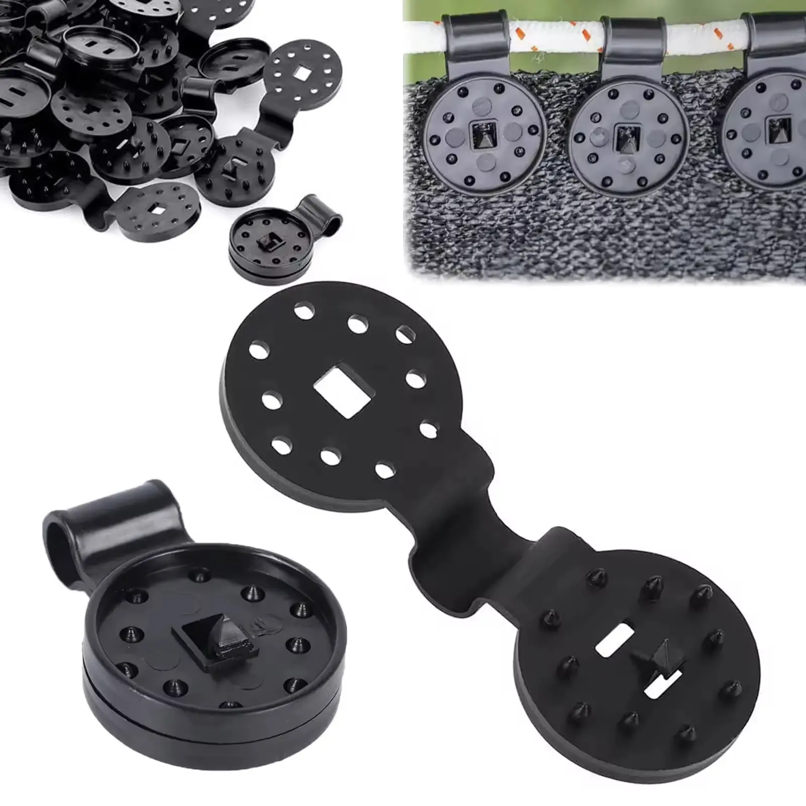 100pcs Weather-Resistant Heavy Duty Lock Grip Clips - Durable Plastic Fix Clamps for Greenhouse Shade Cloth, Tarp, and Garden Netting Fabric Securement
