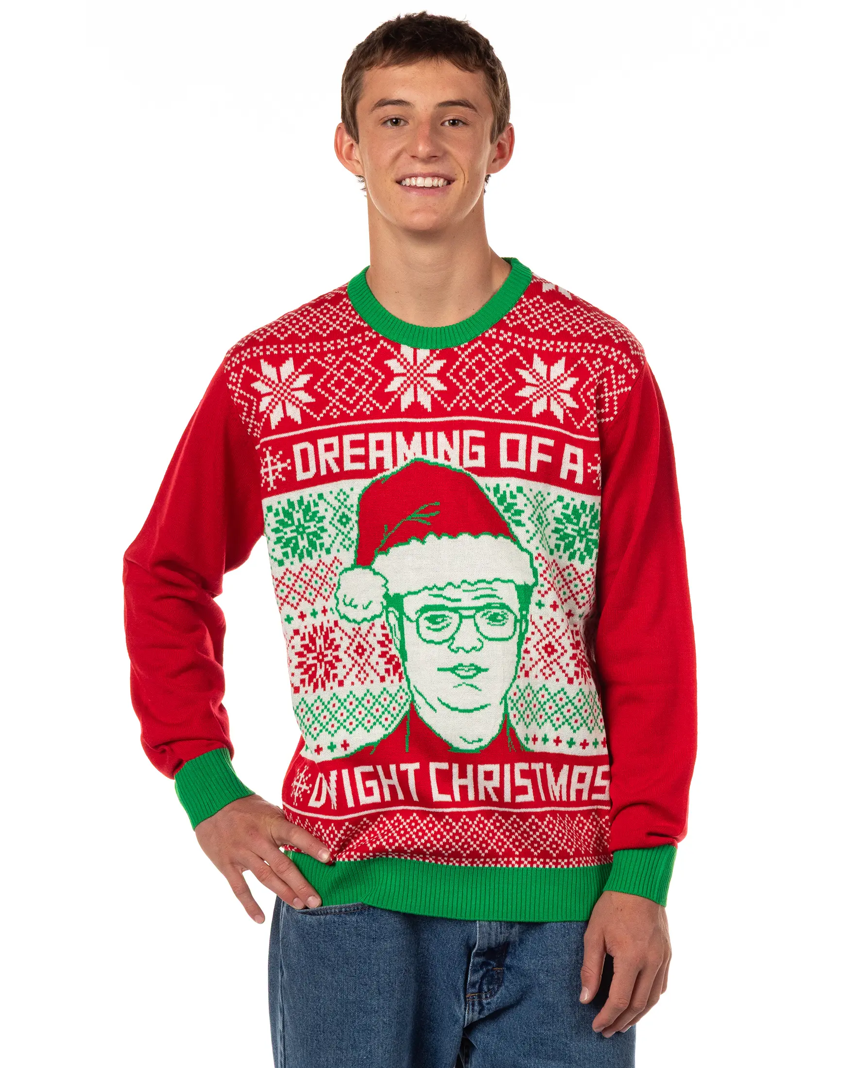 The Office Ugly Sweater Dreaming Of A Dwight Christmas Holiday Knit Pullover