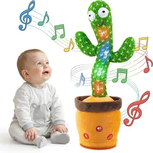 Dancing Talking Cactus Baby Toys, Interactive Toy Repeats and Records What You Say, Volume Adjustable Singing Cactus with 120 Songs, Easter Basket Stuffers for Kids Toddlers