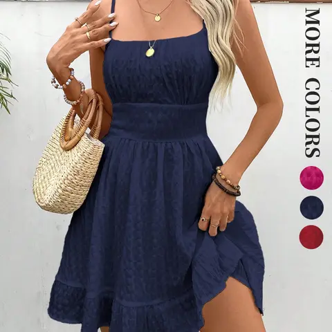 2026 Women's Solid-Color Minimalist Casual Sleeveless Dress, Knee-Length Dress, Women's Back-to-School Dress, perfect for outings, casual wear, afternoon tea, date nights, parties and photo shoots, Plain Sleeveless Dress