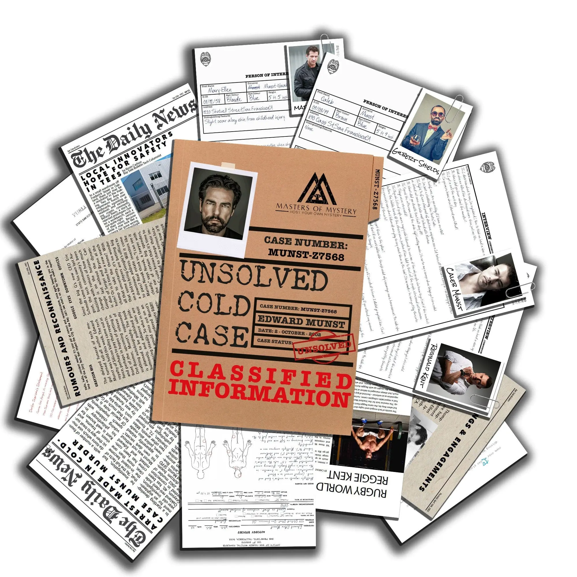 Unsolved Murder Mystery Cold Case Game – Edward Munst Cold Case Files | Detective Date Night & Party Game