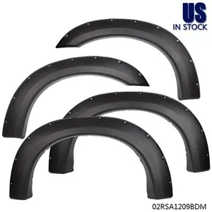 Pocket Rivet Style Fender Flares, 4X Automotive Car Accessories for 1999-2007 Ford Super Duty F250 F350 Truck, Polypropylene Spray Guard Mud Flaps