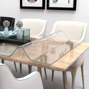 ZUINJIAJU Transparent PVC Table Cover 2.0mm Thick High Strength Waterproof Oil-Proof Heat-Resistant Stain-Resistant Tear-Resistant Durable for Dressers Countertops Nightstands & Kitchen Tables #tiktokshop #springglowup plastic cloth