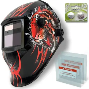 Welding Helmet Auto Darkening – 1/1/1/1 True Color Lens,Dual Power Solar + Battery,Lightweight Adjustable Hood with 2 CR2032 Batteries & 3 Extra Lens Covers,ANSI Z87.1/CE/CSA Certified