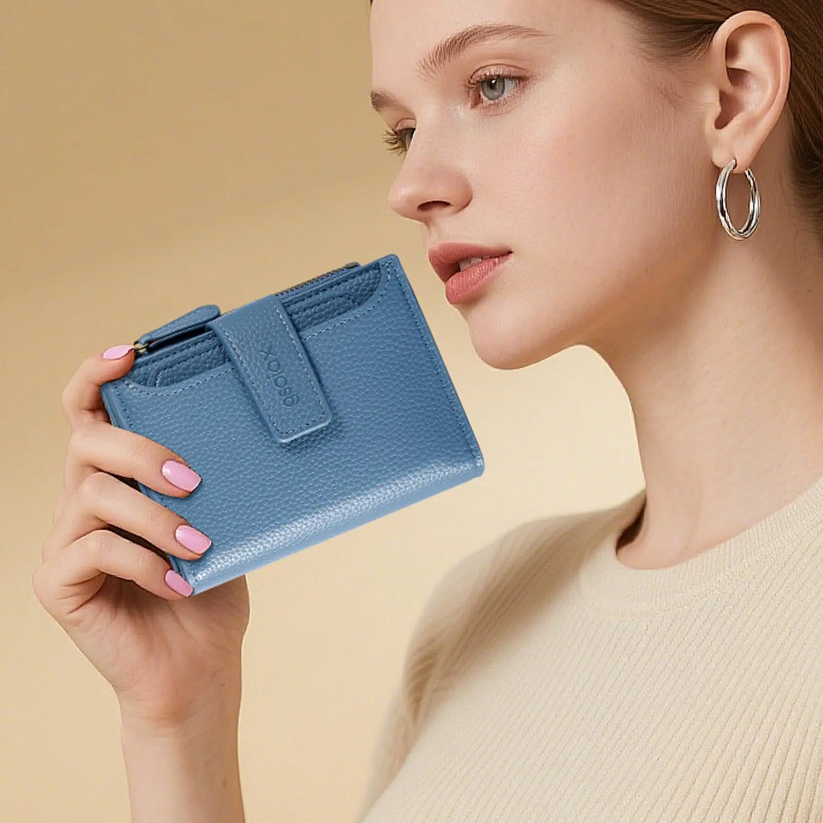 Women's Elegant Fashion Clutch, Slim Pebbled Leather High-Capacity Organizer with RFID Blocking Protection, Elegant Fashion Wallet, Wallets