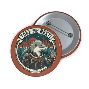 Dolphin Captain Gerald 'Take Me Next!' Pin Button