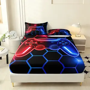 Neon Gamepad Bedding Set, Silky Soft & Wrinkle-Free, Durable for All-Night Sleep, Modern Style, Perfect for Pillow Fights