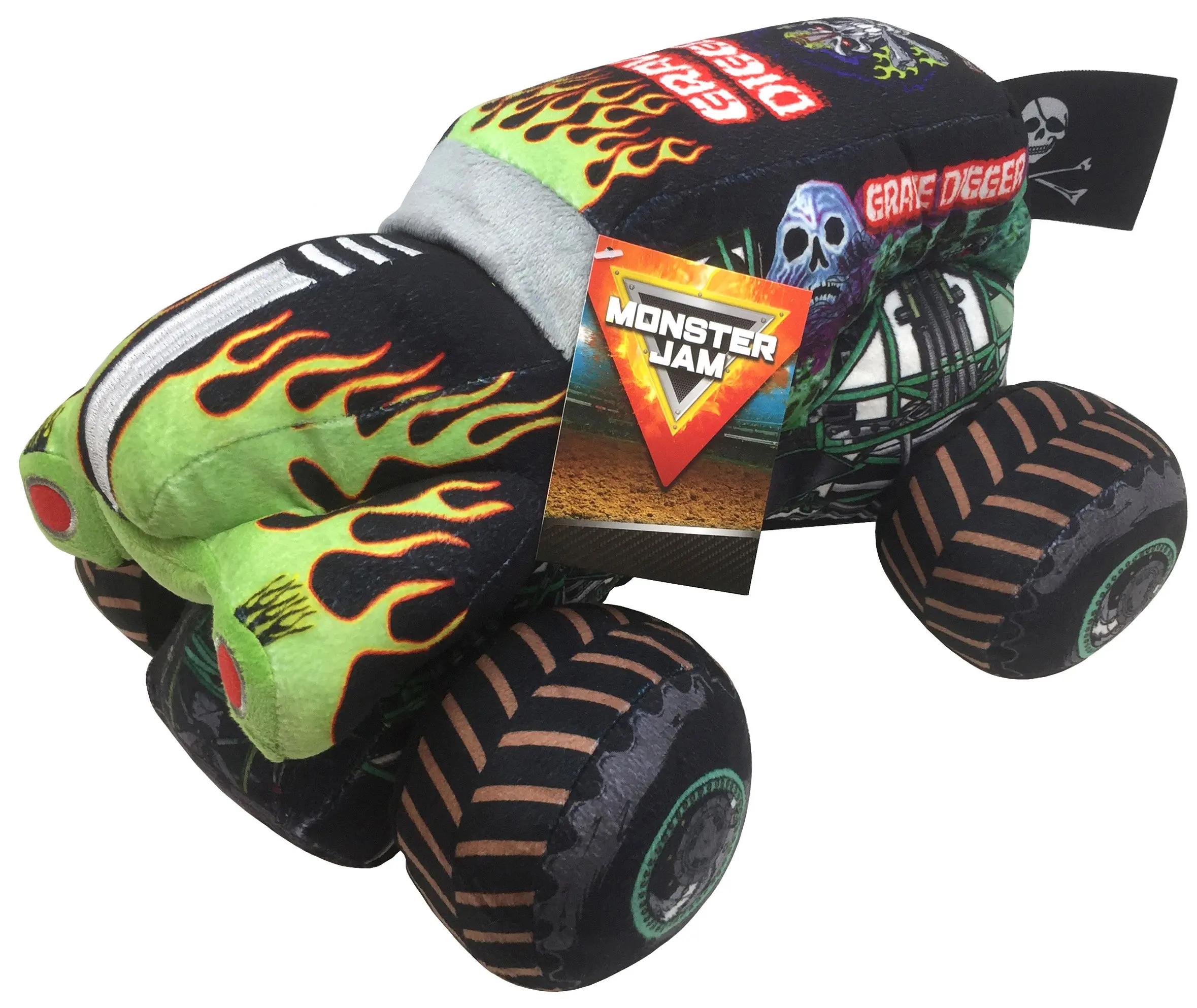 Jay Franco Monster Jam Grave Digger Plush Pillow Buddy - Cuddly Stuffed Animals, Soft Adorable Plushies, Soft Bedding Accessory for Boys' Gifts