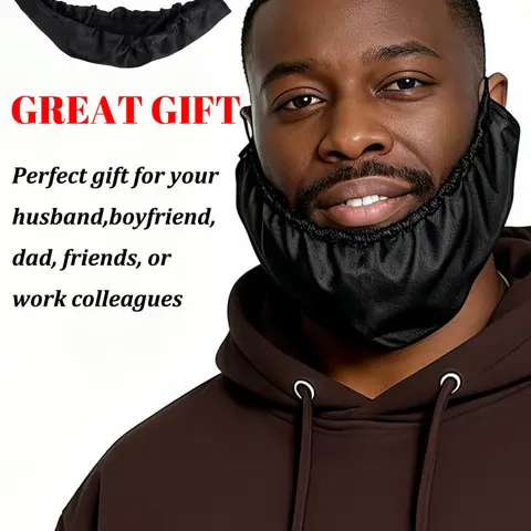 Men's Beard Cover Bag, Washable Reusable Facial Hair Protector, Ideal for Shaving, Comfortable & Secure Fit, Essential Grooming Accessory, Beard Care Accessories