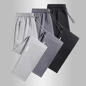 Men's three-pack sweatpants — elastic waistband with drawstring, zippered pockets, perfect for everyday wear
