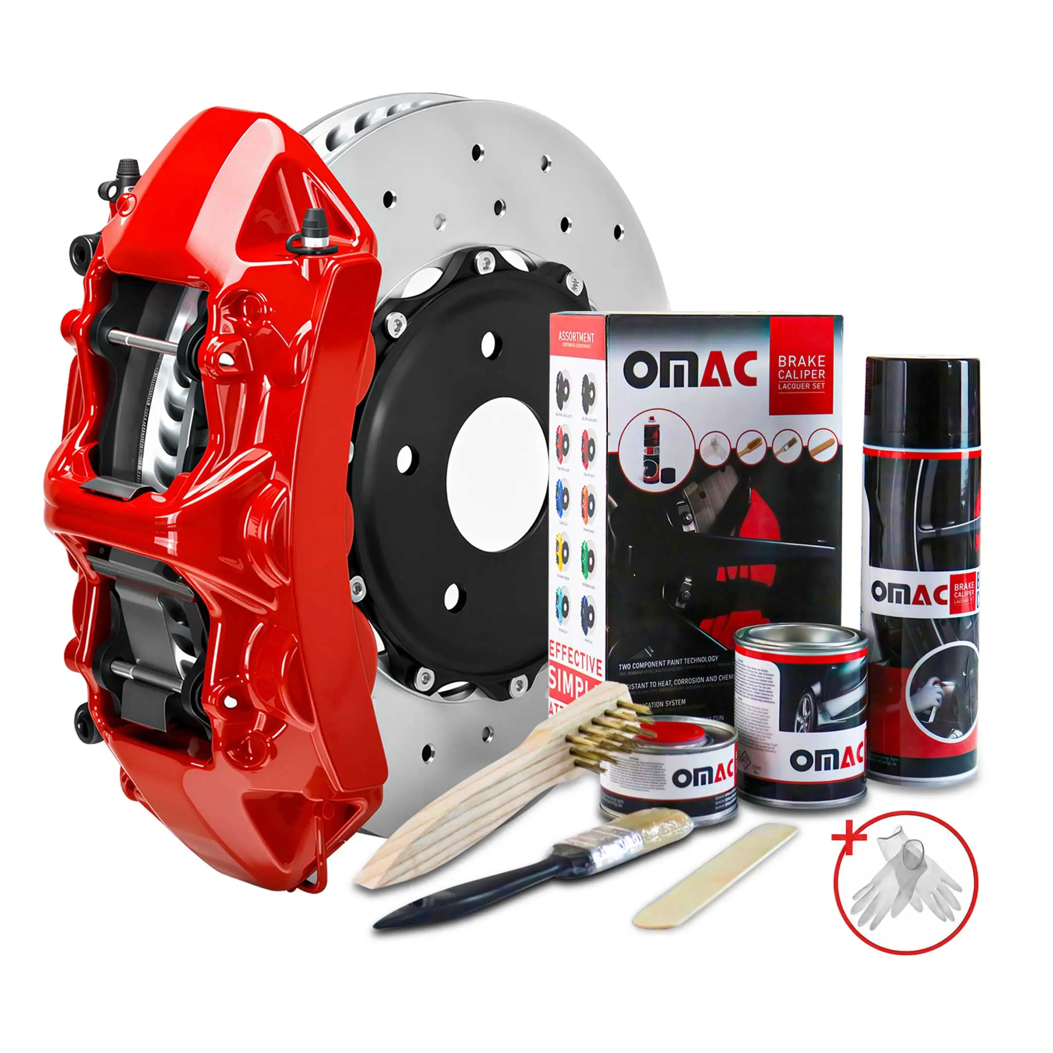 OMAC Brake Caliper Epoxy Based Car Paint Kit Texas Red Glossy High-Temp