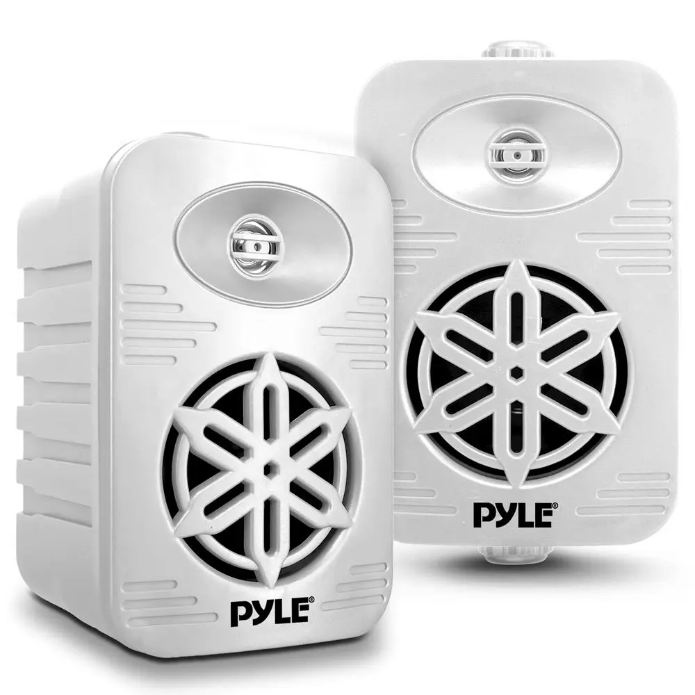 White 4" 300-Watts 2-Way Audio Indoor/Outdoor Waterproof Speaker with Polymer Tweeter, Aluminium Cable, Outdoor Party Speaker Capability