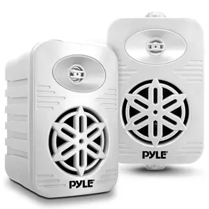 Indoor/Outdoor Speakers 300W Waterproof 4" 2-Way Polymer Tweeter White