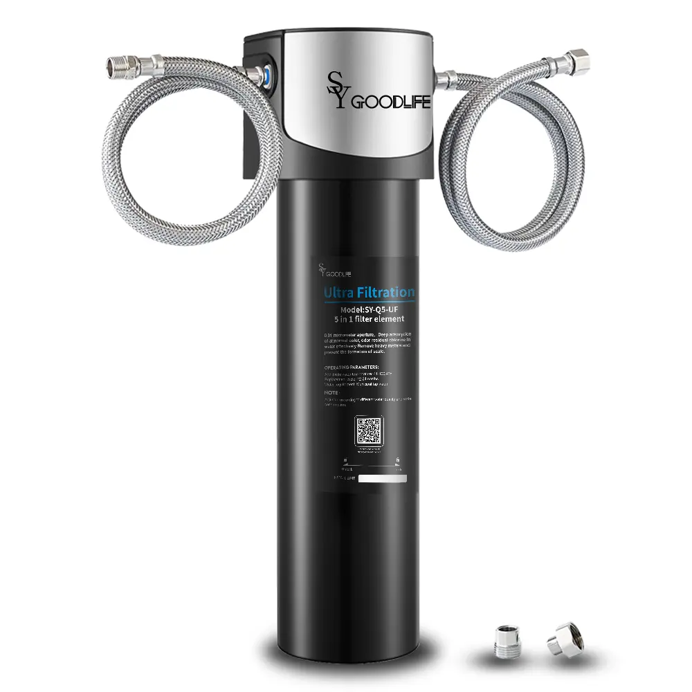 Q5-UF11 NSF/ANSI 42&53 Certified 0.01 Micron Under Sink Water Filter System, Direct Connect to Kitchen Faucet, 3-Second Filter Change, 12-Month Lifespan, BPA-Free Eco-Friendly Plastic, Reduces Heavy Metals, Chlorine, Bad Taste & Odor