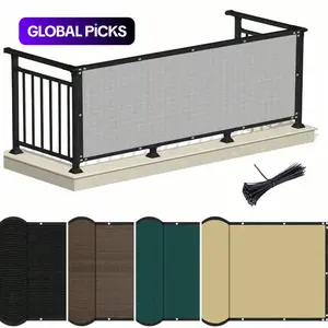 Balcony Privacy Fence Screen, 1 Count Windproof Netting Cover with Ties, Durable Outdoor Barrier for Decks Apartments Patios and Porches