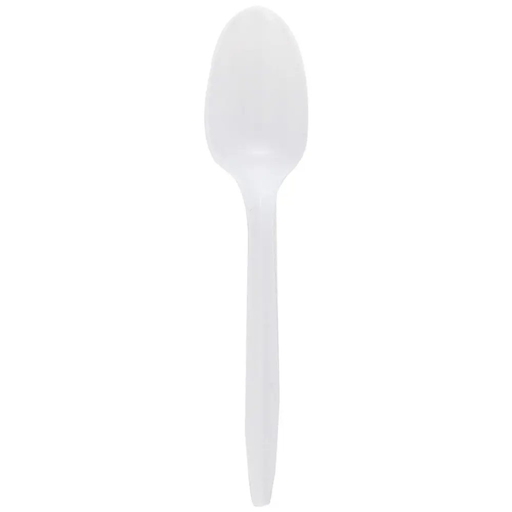 Disposable Polypropylene Medium-Weight White Spoons - Kitchen Cutlery & Tableware for Events, 1000 Pieces with Quick Cleanup