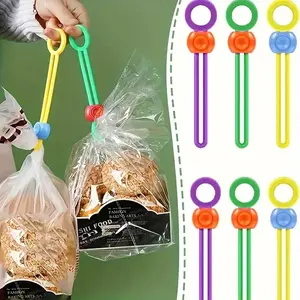 Reusable Silicone Food Bag Sealing Clips, Adjustable Clamp Sealers for Plastic Bags, Home Organization & Storage Accessories