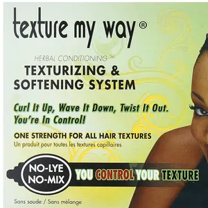 Africa's Best Organics Texture My Way Texturizing & Softening System Kit, Unisex Haircare Styling Gel with Herbal Conditioning, No-Lye No-Mix Formula