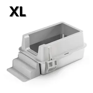 Heavy Duty Stainless Steel Litter Box XL, Non-Stick Metal Cat Litter Tray for Large Cats, Durable & Anti-Odor Pet Gift Set, Easy to Clean Catbox with High Sides, Year-End Mega Sale, Best Choice for Multi-Cat Households