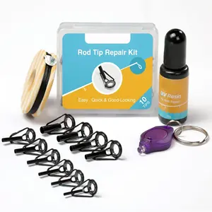 Fishing Rod Tip Repair Kit Complete Supplies Epoxy Glue Tip Top Eyelets Wrapping Thread