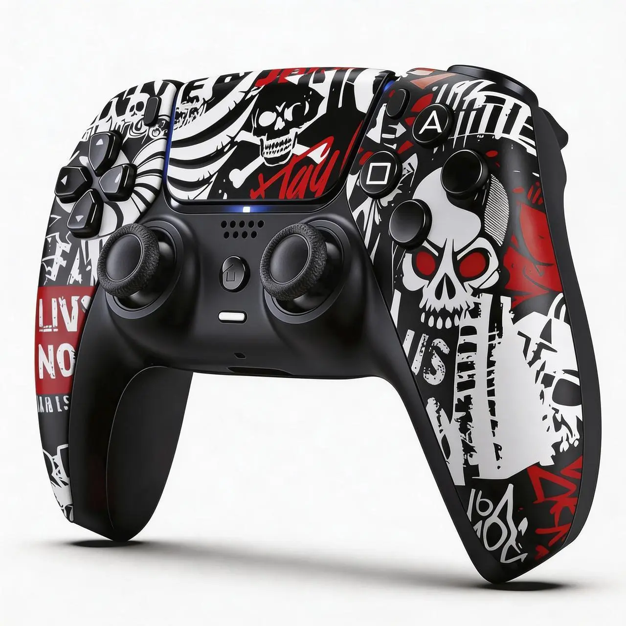 Wireless Game Controller for PS-5, Dual Vibration, Turbo Function, 6-Axis Motion Control Gamepad, Black and White