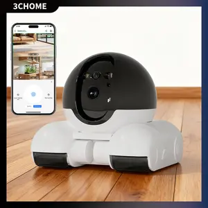 Robot Camera on Wheels 1080P Dual Lens,Security Indoor Camera with 2-Way Talk,Night Vision, Distance Bot App Control for Cats/Dogs/Baby/Elderly (SD/Cloud Storage)