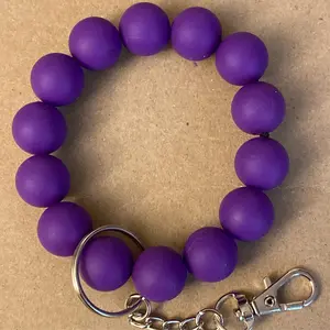 Beaded Keychain, Dark Purple