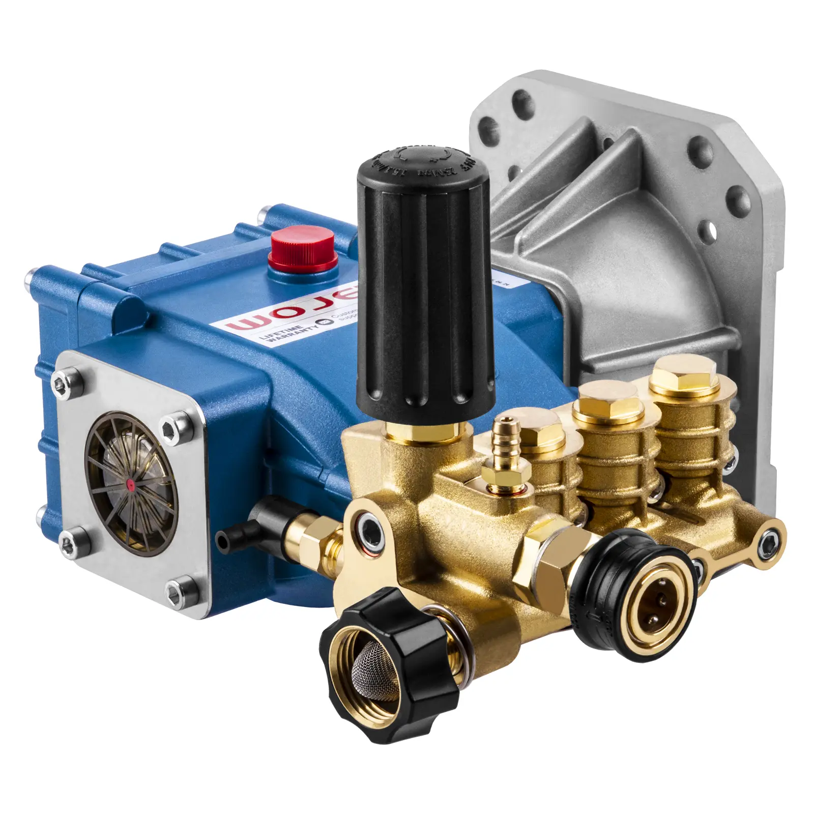 WOJET Triplex Plunger Pressure Washer Pump, 4400PSI 4.0GPM, 1" Shaft, Self-Priming, Horizontal Replacement Pump Kit for Honda GX270 GX340, Dewalt 4000/4200PSI, Simpson PS60869, Generac 9-13HP Engines